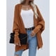 thumbnail image 3 of Suéter Abierto Frontal Para Mujer, Puños Ajustados, Prendas De Vestir De Punto De Tacto Suave Y Cálido, Manga De Murciélago De Color Puro Para Invierno Y Primavera, 3 of 7