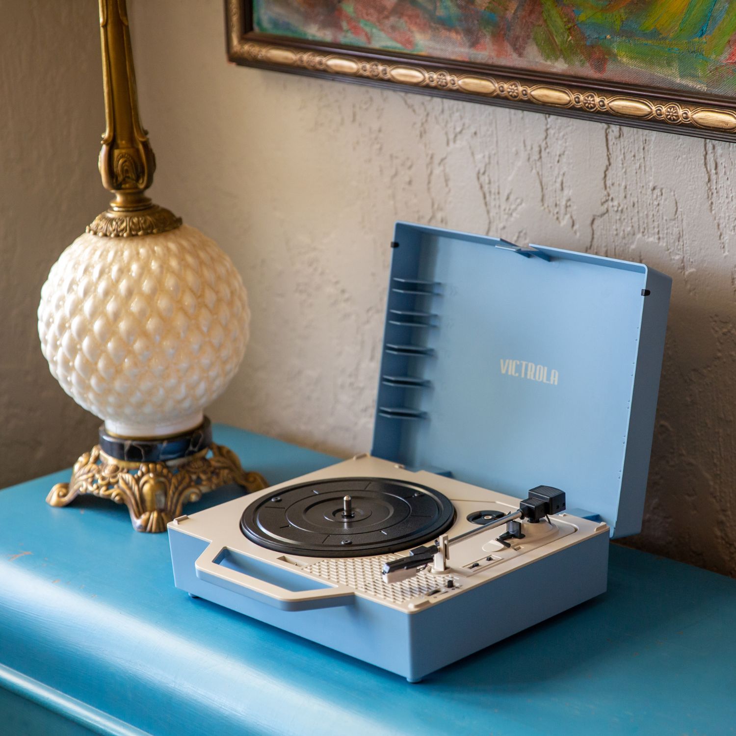 Victrola Re-Spin Sustainable Bluetooth Suitcase Record Player- Light Blue | Walmart Exclusive - image 20 of 20