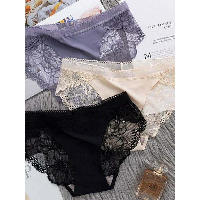 Sexy Lace Underwear for Women Ice Traceless Seamless Panties with Silky  Tactile Touch