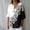 Black-A, variant on Daiosportswear Women's 3/4 Sleeved Button V-Neck Shirt Fashionable and Loose Spring and Summer Top Gray-I XL(XL)