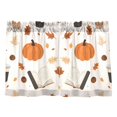 thumbnail image 7 of Yayeee Kitchen Curtains Tier Pair Light Filtering 27"x24" Rod Pocket Short Cafe Window Panel, Hand Drawn Pumpkin, 7 of 7