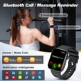 thumbnail image 3 of Smartwatch for Men Women, 1.85" HD Screen Smart Watch with Bluetooth Answer/Make Calls Fits for Android and iOS, 100+ Sport Modes/Message Reminder, IP68 Waterproof Fitness Tracker for Gift, Black, 3 of 7