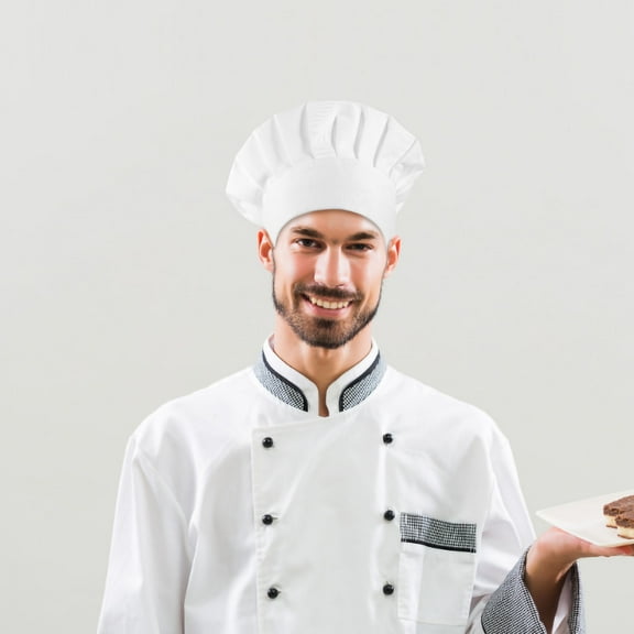 HOMEMAXS  Uniform Hat Restaurant Chef Cap Hats Caps Men and Women Miss White