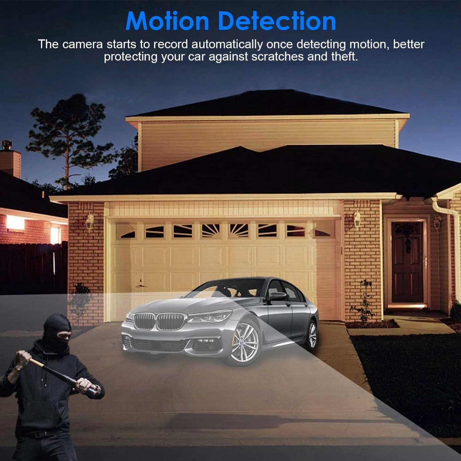 1080P Dual Lens Dash Cam Vehicle Driving Recorder Car DVR with WiFi GPS G-Sensor APP Control Motion Detection Parking Monitor Night Vision