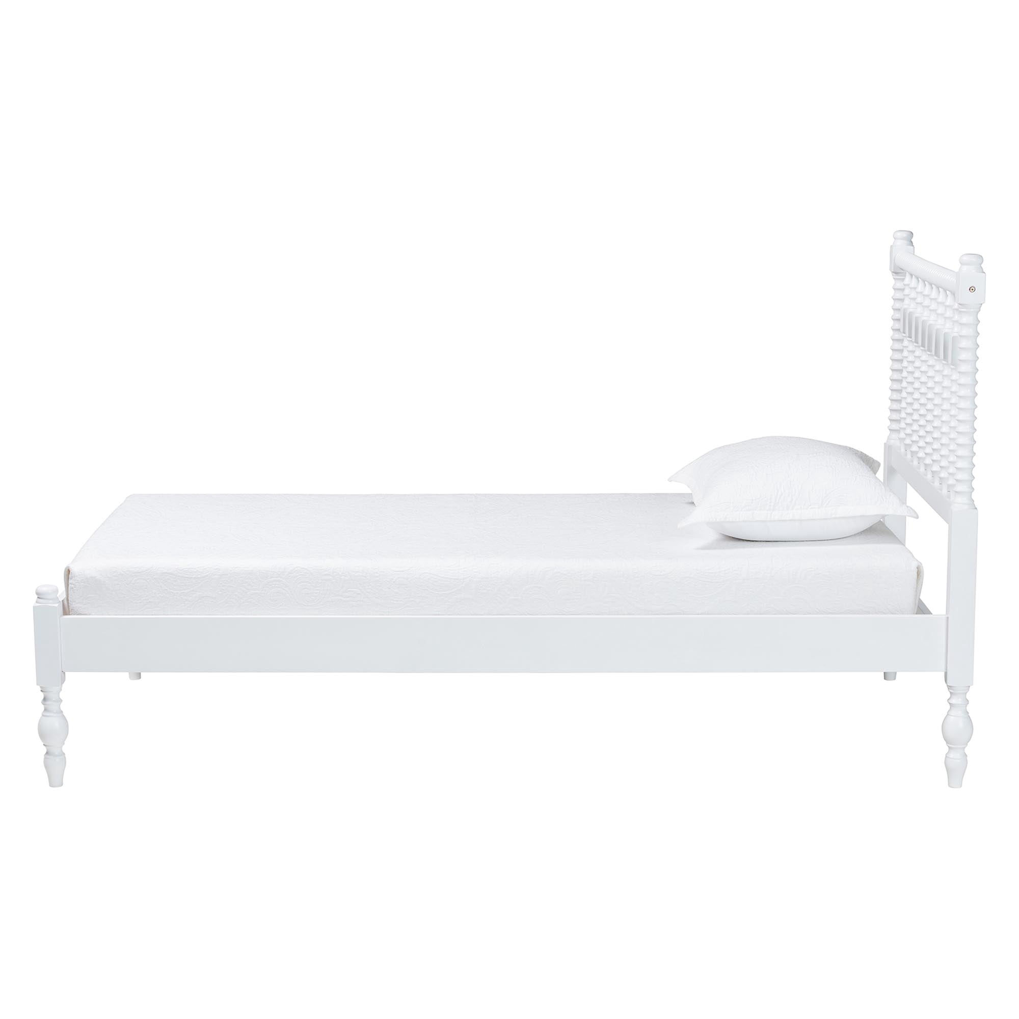 Baxton Studio Callison Farmhouse Platform Bed, Twin, White