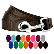 Country Brook Petz - Vibrant 17 Color Selection - Heavyduty Doublehandle Nylon Leash (6 Foot, 3/4 Inch Wide, Brown)