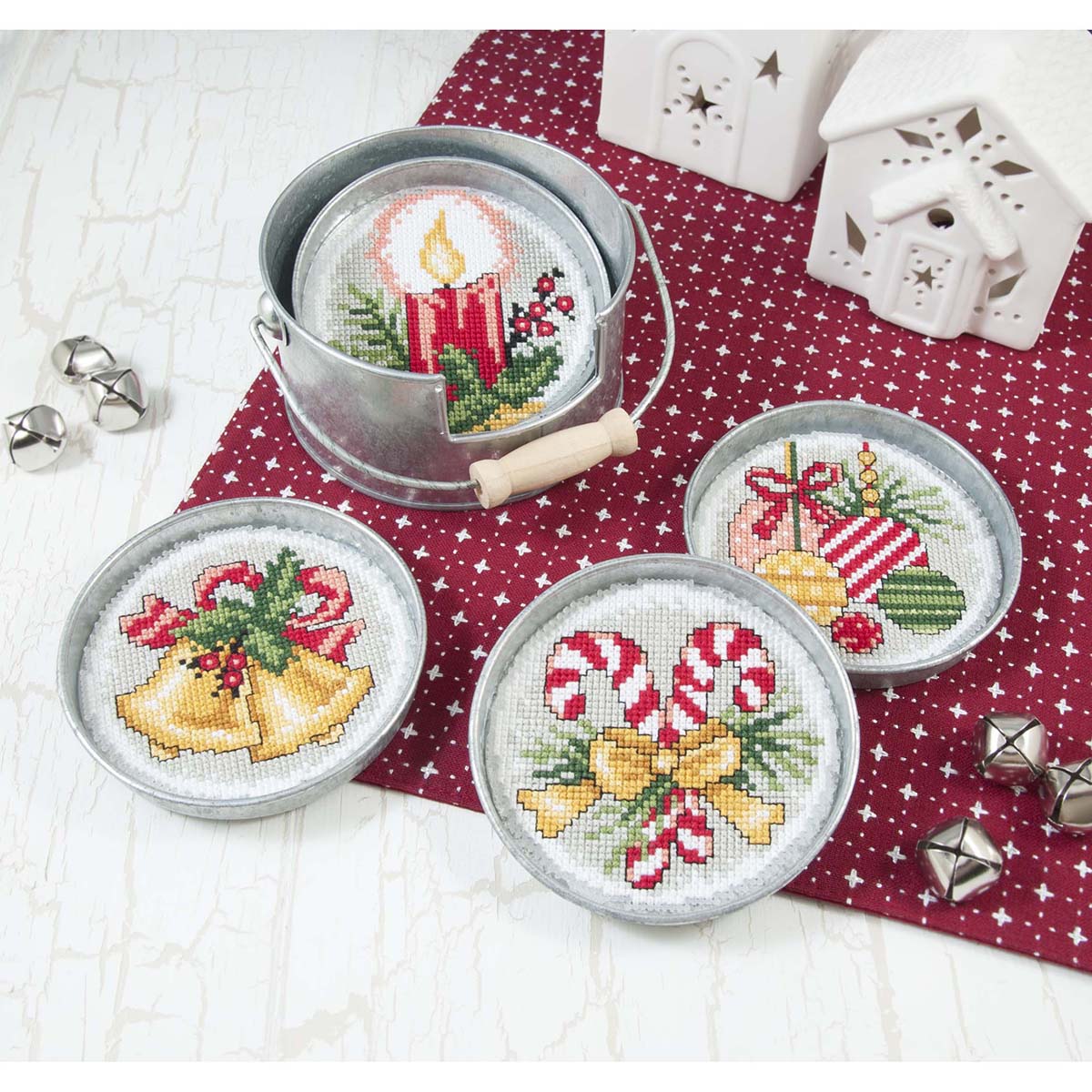 Cross Stitch Coasters Patterns / By the Stream Cross Stitch Pattern by