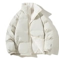 thumbnail image 1 of Chaqueta acolchada de invierno para hombre, unisex, lisa, cálida, con cuello alto, acolchada y gruesa, con cremallera, para exteriores, larga, 1 of 5