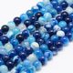 thumbnail image 1 of Natural Striped Agate/Banded Agate Bead Strands Round Grade A Dyed Dodger Blue 6mm Hole: 1mm about 62~63pcs/strand 14.5 inch, 1 of 2