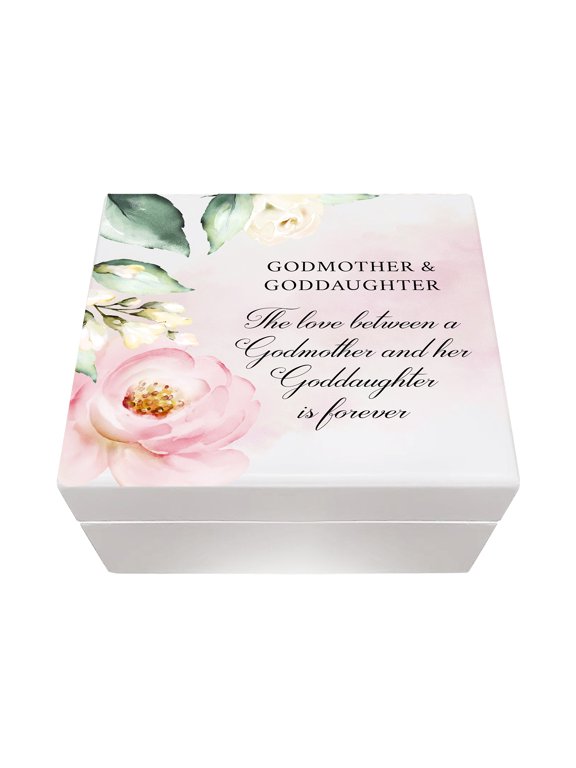 LifeSong Milestones Modern Inspirational Keepsake Jewelry Box for GodMother 6x5.5in - The Love Between