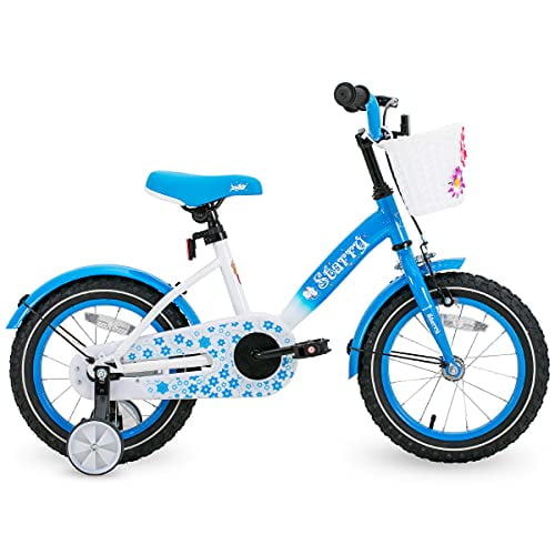 JOYSTAR 14 Inch Kids Bike with Caliper Coaster Hand Brake and Basket for 3 4 5 Years Boys Girls 14 Toddler Cycle Bikes with Training Wheels and Fenders Blue Walmart