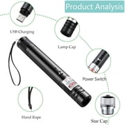 GJX Green Laser Pointer Long-Range Laser Pointer High Power-Rechargeable Laser Pointer for Hiking,Presentations & Outdoor Use
