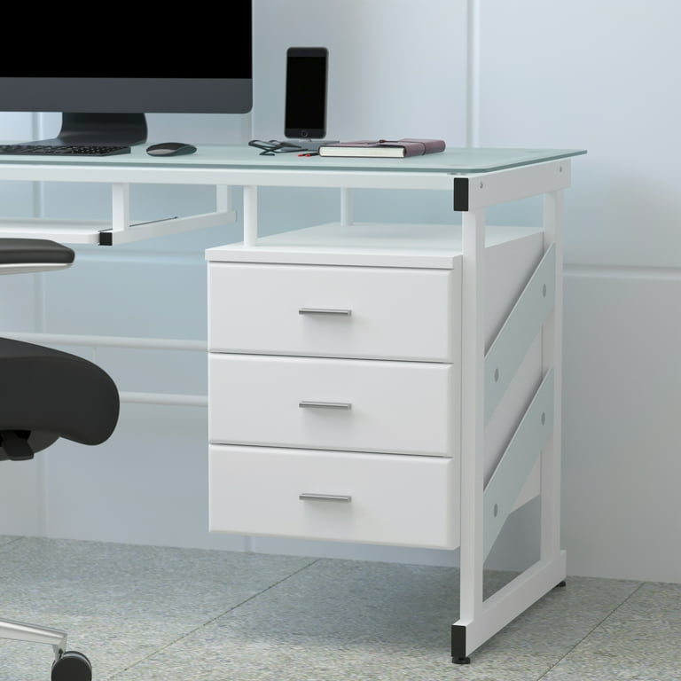 Frosted glass top desk deals