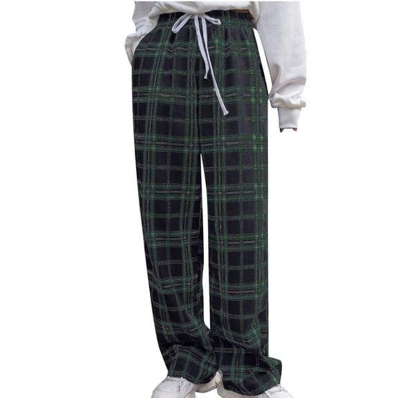Sweatpants Women Fashion Casual Women Plaid Printed Ladies Legging Long Pants
