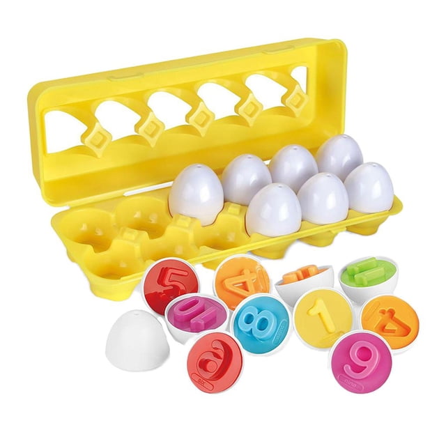 Juego de Huevos de Plástico Perfke Juguetes Educativos para Niños Pequeños