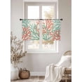 thumbnail image 3 of Summer Ocean Sheer Curtains 45 Inches Long 2 Panels Sea Green Orange Coral Light Filtering Semi Sheer Window Curtains Drapes for Bedroom Living Room 52"x45"x2, 3 of 7