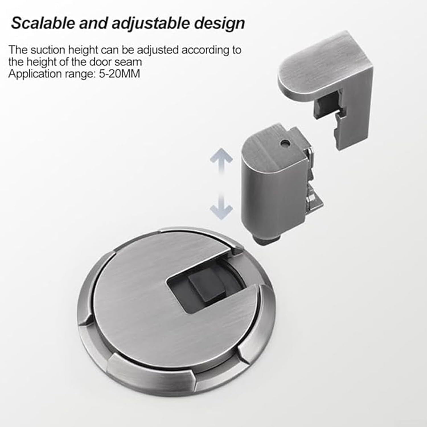 Mechanical Floor Door Stopper,Magnetic Door Stopper for Bottom of Door,Invisible Punch-Free Mechanical Silent Floor Door Stop,Windproof Door Stopper Indoor Heavy Duty Floor Door Stop (Brown)