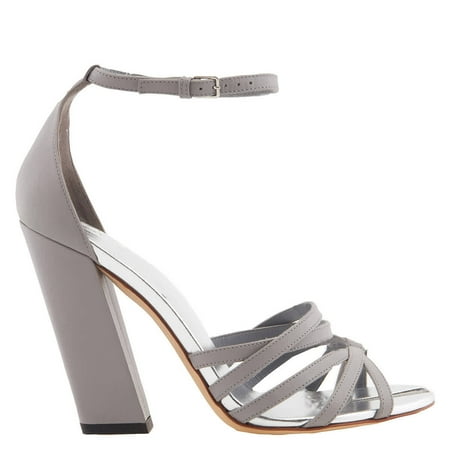 Burberry Cloud Grey Split-toe Detail Leather Hove Thong Sandals  Brand Size 35 (US 3 Kids)
