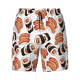 thumbnail image 4 of Lsque Mens Swim Trunks Sushi Roll Pattern - Bathing Suit Compression Liner - Beach Swim Shorts Swimwear - (S-3XL) - Stretch Quick Dry -3X-Large, 4 of 9