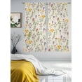 thumbnail image 3 of Wildflowers Blossom Sheer Curtains 63 Inch Length 2 Panels Set, Spring Pastoral Botanical Flowers Beige Voile Window Treatment Curtains Sheers Drapes for Bedroom/Living Room/Kitchen 52x"63"x2, 3 of 7