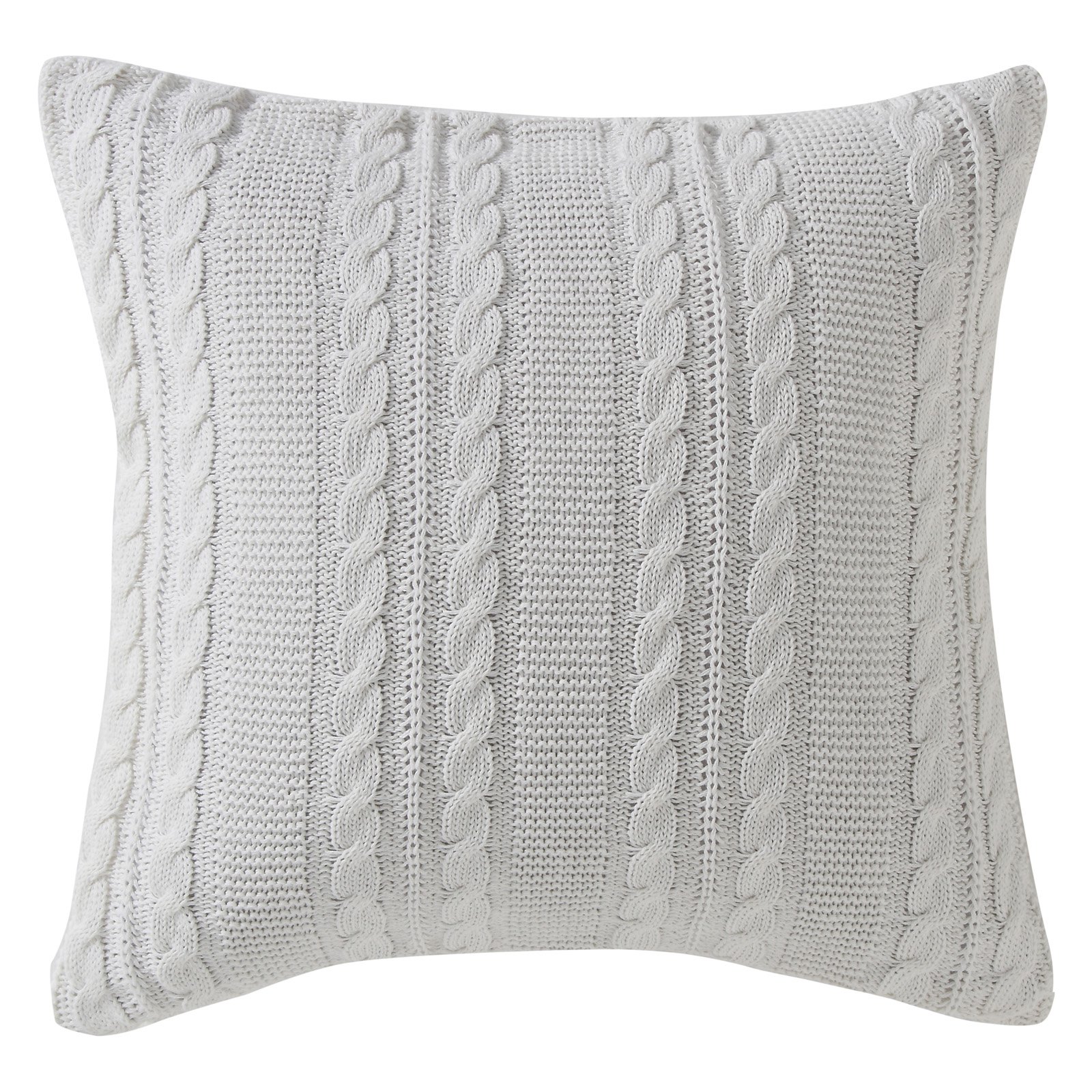 VCNY Home Dublin White Cable Knit Cotton Euro Sham, 26" x 26"