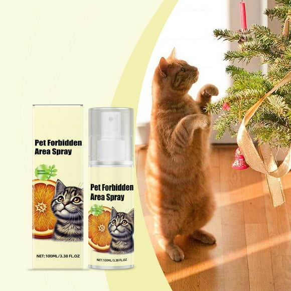 Cat Repellent Spray for Indoor & Outdoor, Keeps Cats Away from Furniture, Plants & Curtains, Long-Lasting Formula with Fresh Lemon Scent, Gentle & Safe Cat Deterrent
