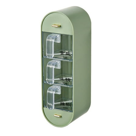 Wall Mount Spice Rack, Multi-Compartment Seasoning Storage Box for Kitchen