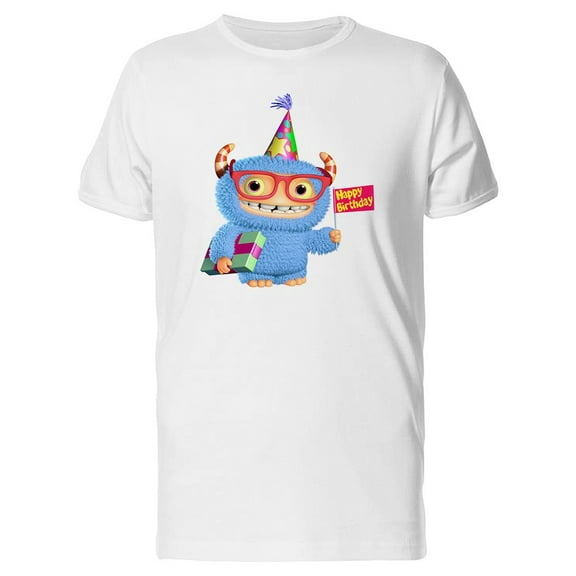 Happy Birthday Cute Monster T-Shirt Men -Image by Shutterstock, Male Large