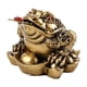 thumbnail image 2 of Figura de sapo de resina que atrae la fortuna y la buena suerte, estatua de riqueza y dinero Feng Shui Bronce, 2 of 9