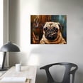 thumbnail image 4 of ONETECH Dog Smoking Cigar Bar Whimsical Humorous Animal Framed Art Wall Décor, 4 of 6