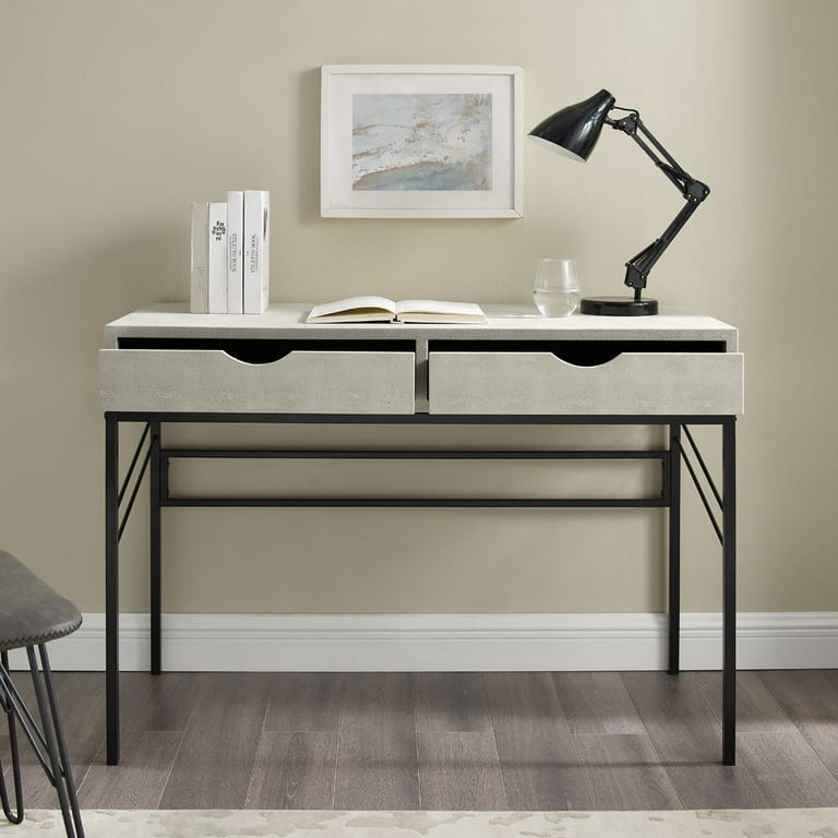 Walker Edison 2 Drawer Modern Engineered Wood Writing Desk in Off