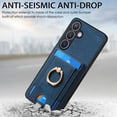 thumbnail image 5 of Allytechgroup for Samsung Galaxy S25+ 2 in 1 Detachable Wallet Case, Retro PU Leather Ring Kickstand Card Slots Case for Women Men, Strong Magnetic Shockproof Anti-Scratch Slim Case, Blue, 5 of 12