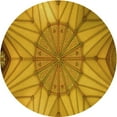 thumbnail image 1 of Ahgly Tapis Rond Lavable en Machine Intérieur Transitionnel Acajou Brun, 6 Pieds Rond, 1 of 7