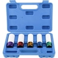 thumbnail image 1 of Impact Power Socket 5pcs Impact Socket Set 1/2-Inch Drive Metric Extra Thin Wall Deep Wheel Protector, 1 of 5