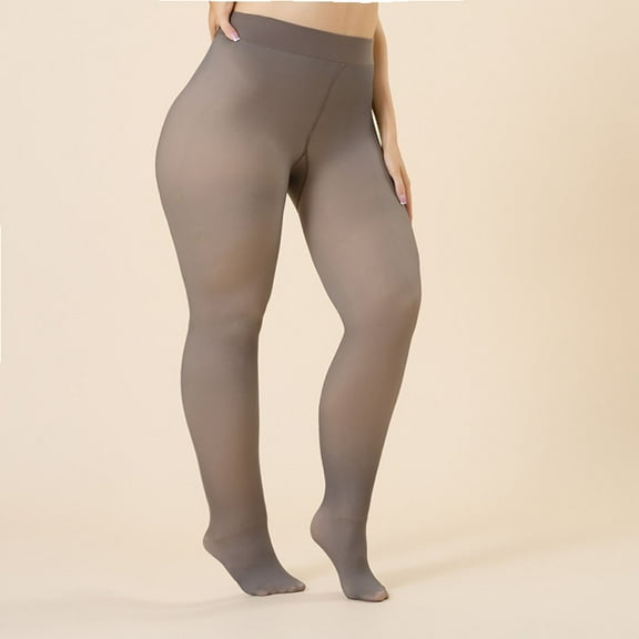 Clearance Clothes Under $10.00 TMOYZQ Thermal Leggings for Women Comfy Plus Size Fleece Lined Stretch Tights Fall Winter Fake Translucent Plush Thick Pantyhose