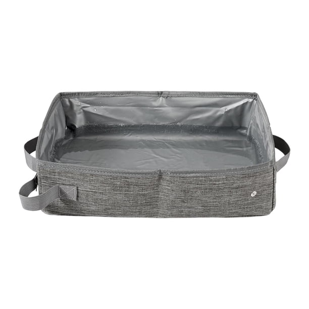 Caja de arena para gatos plegable, sin fugas, fácil de transportar, ahorra espacio, portátil, impermeable. Gray XL