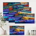 thumbnail image 4 of Boats During Warm Sunset Resting On The Water II 8 in x 12 in Painting Canvas Art Print, by Designart, 4 of 4