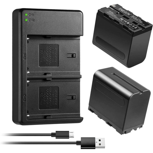 Kit de Batería y Cargador ENEGON 7200mAh Compatible con Sony DCR-VX2100 FDR-AX1 HDR-FX1 HDR-FX7 para