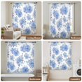 thumbnail image 6 of Blue Watercolor Floral Sheer Curtains 54 Inches Long, Spring Flower Abstract Art Light Filering Curtains, Breathable Simi Curtain Privacy Drapes for Kitchen Bathroom Small Window Treatment, 6 of 9
