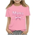 thumbnail image 2 of MKOSPLRT Cute Mama Shirts for Girl Short Sleeve Mother's Day T Shirts Crew Neck Funny Mama Letter Print Tees Loose Fit Tops 2-14 Years, 2 of 7