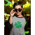 thumbnail image 3 of Tstars Womens Clover St Patricks Day Irish Shamrock St Patricks Day Hearts Shirts Gift for Her Irish Shirt Pride Proud Irish 3-4 Women Sleeve Baseball Jersey Shirt, 3 of 7