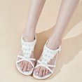 thumbnail image 5 of Ecetana Women's Flat Sandals Summer Casual Beach Sandal Ankle Elastic Jeweled Bohemian Shoes, 5 of 5