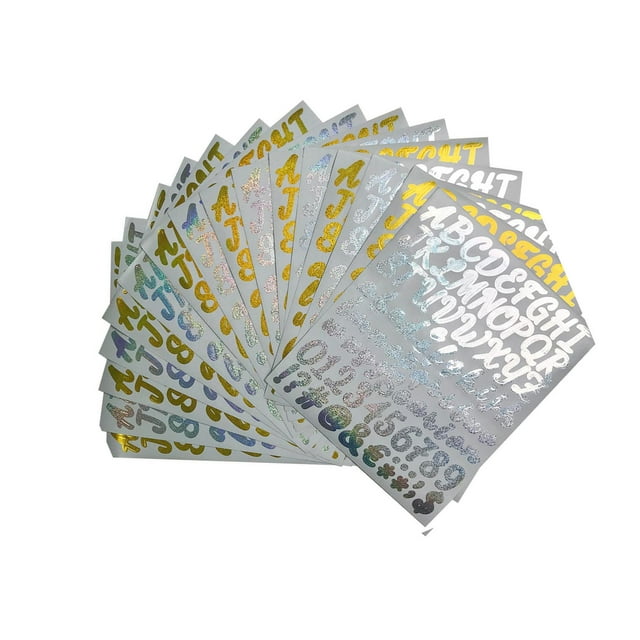 Bearachild 16x Letter Number Stickers Decals Notebook Alphabet Labels Card Number Kits de decoración para fiestas
