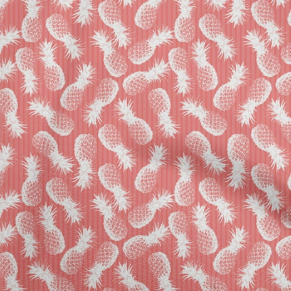 oneOone Cotton Jersey Magenta Fabric Fruits Sewing Material Print Fabric By The Yard 58 Inch Wide