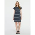 thumbnail image 3 of Time and Tru Women's Cotton T-Shirt Mini Dress with Flutter Sleeves, Sizes XS-XXXL, 3 of 6
