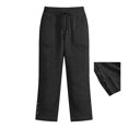 thumbnail image 2 of IMENGL Women's Wide Leg Pants Soft Linen Summer with Pockets Elastic and Comfortable Sports and Leisure Trousers Loose Casual Cropped Pant for Womens,M-XXXL, 2 of 5