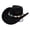 09# Black, variant on Qwertyu Western Cowboy Hat for Men Women Classic Roll Up Fedora Hat Cowgirl Cap with Buckle Belt Brown