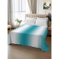 thumbnail image 2 of Ombre Turquoise Flat Sheets Only Twin XL Size, Soft Breathable Bed Top Sheets for Mattress, Gradient White Abstract Minimalist Stripe Luxury Bedding Flat Sheets for Home Hotel Bedroom Bed Protection, 2 of 9