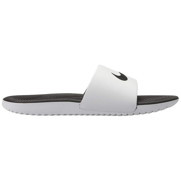 Nike Men\'s Kawa Slide Sandal, White/Black, 8 Regular US