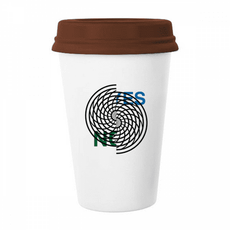 

Affirmative Negative Circle Line Mug Coffee Drinking Glass Pottery Cerac Cup Lid